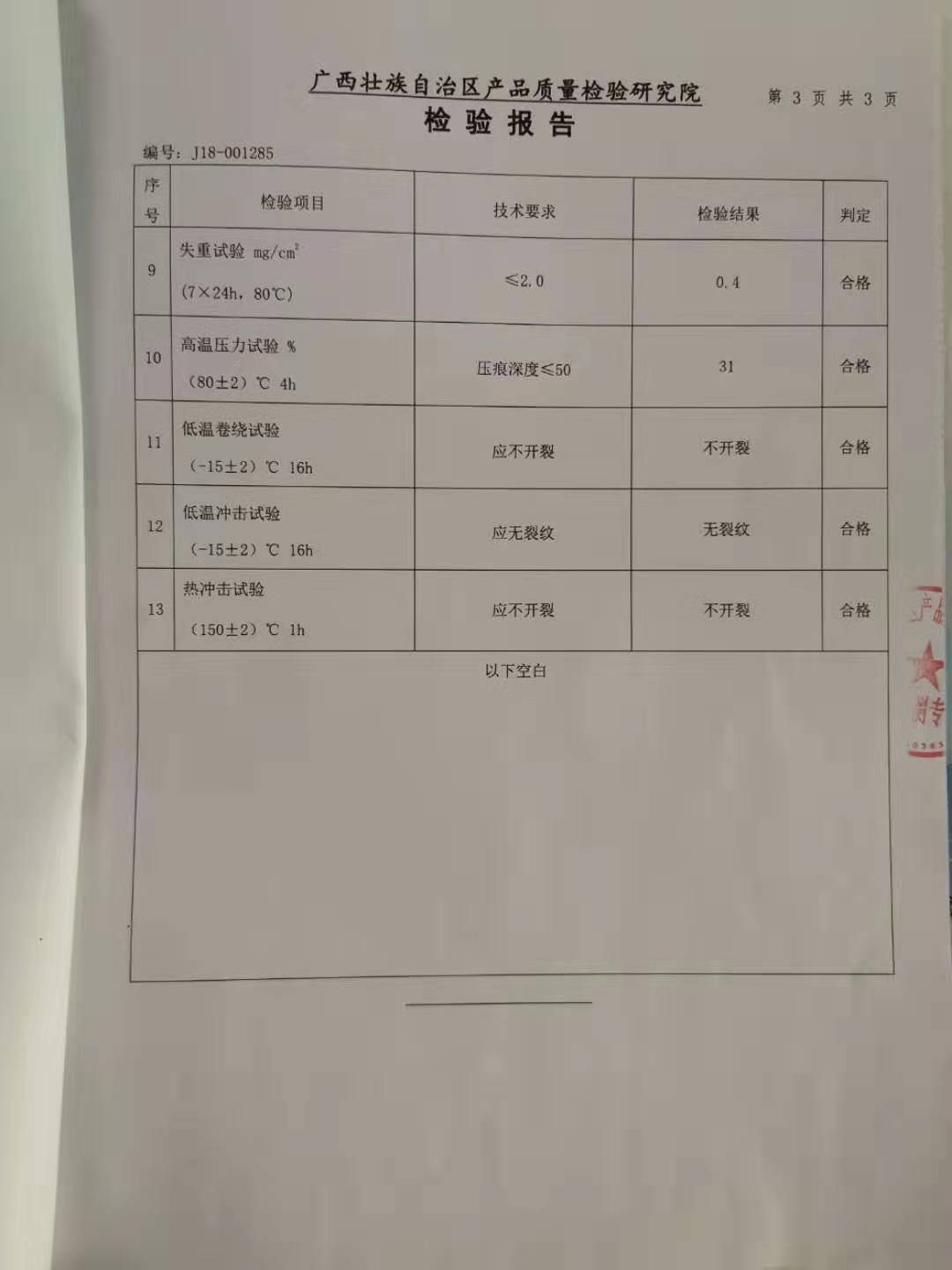 檢驗(yàn)報(bào)告